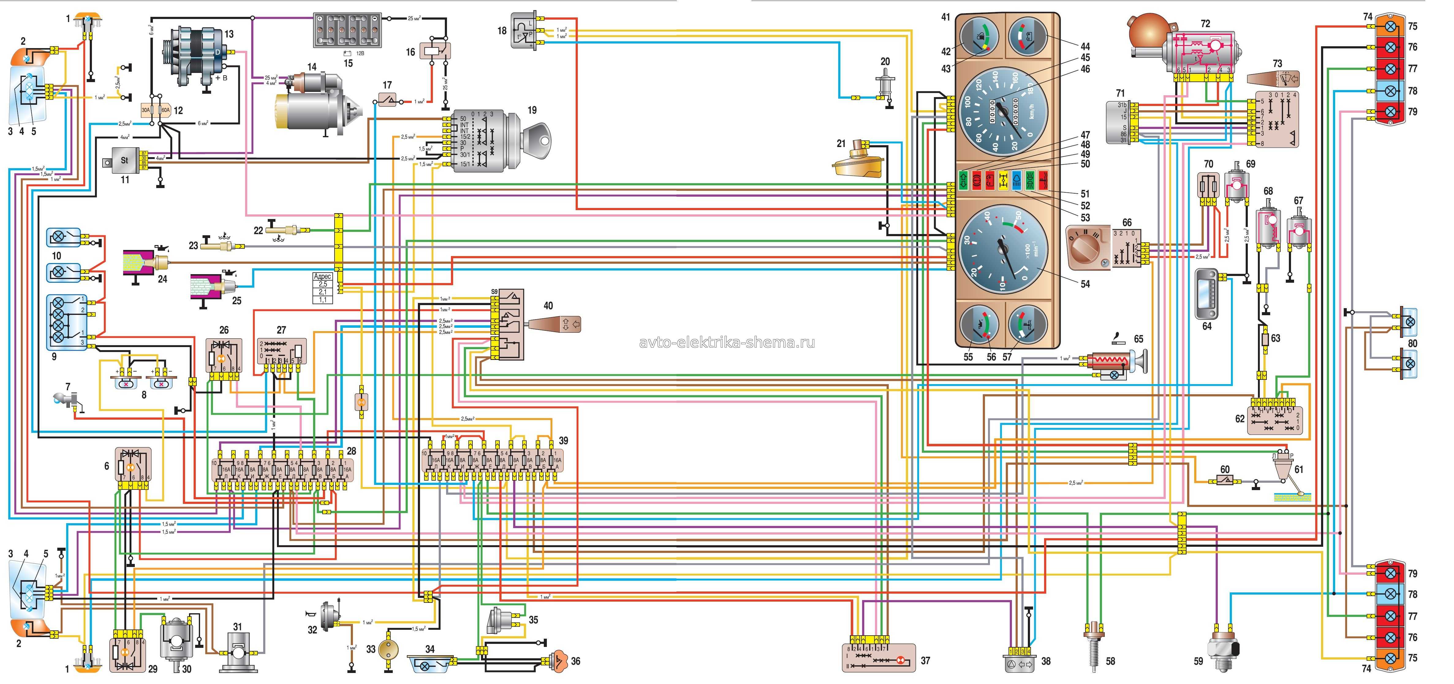 Схема электрооборудования автомобиля газ-3110 с двигателем змз-402 | газ 3110 | руководство газ