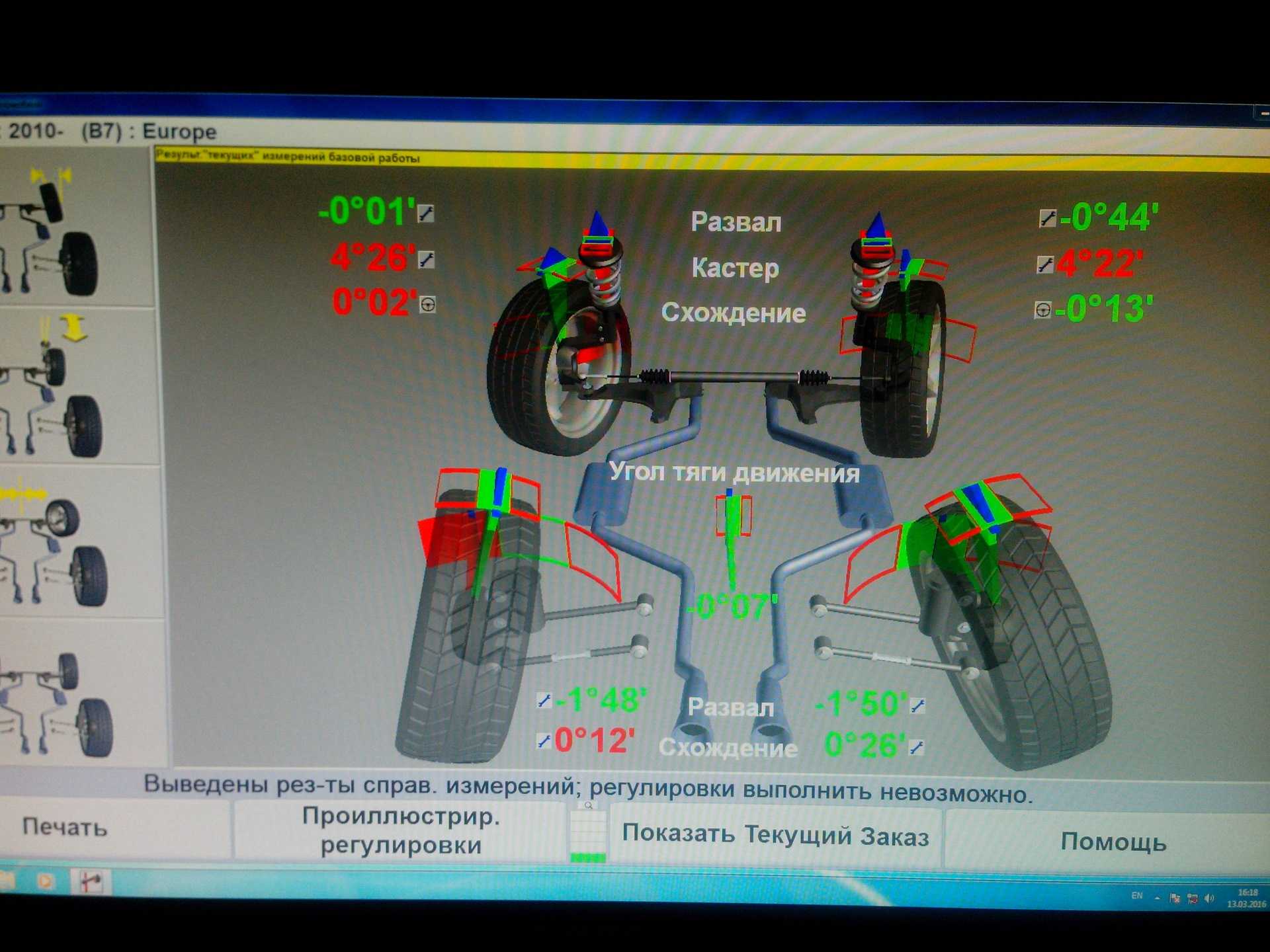 Регулировка углов установки колес на фольксваген пассат б5