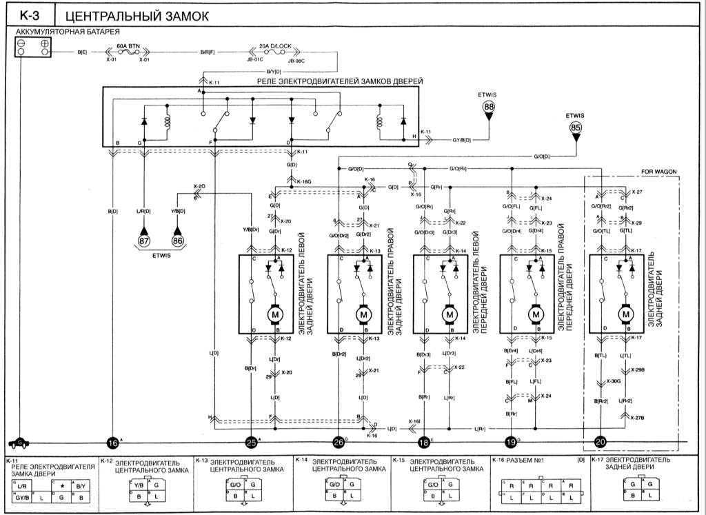 Схемы электрооборудования автомобилей киа кларус 1995-2001г. (kia clarus 1995-2001)