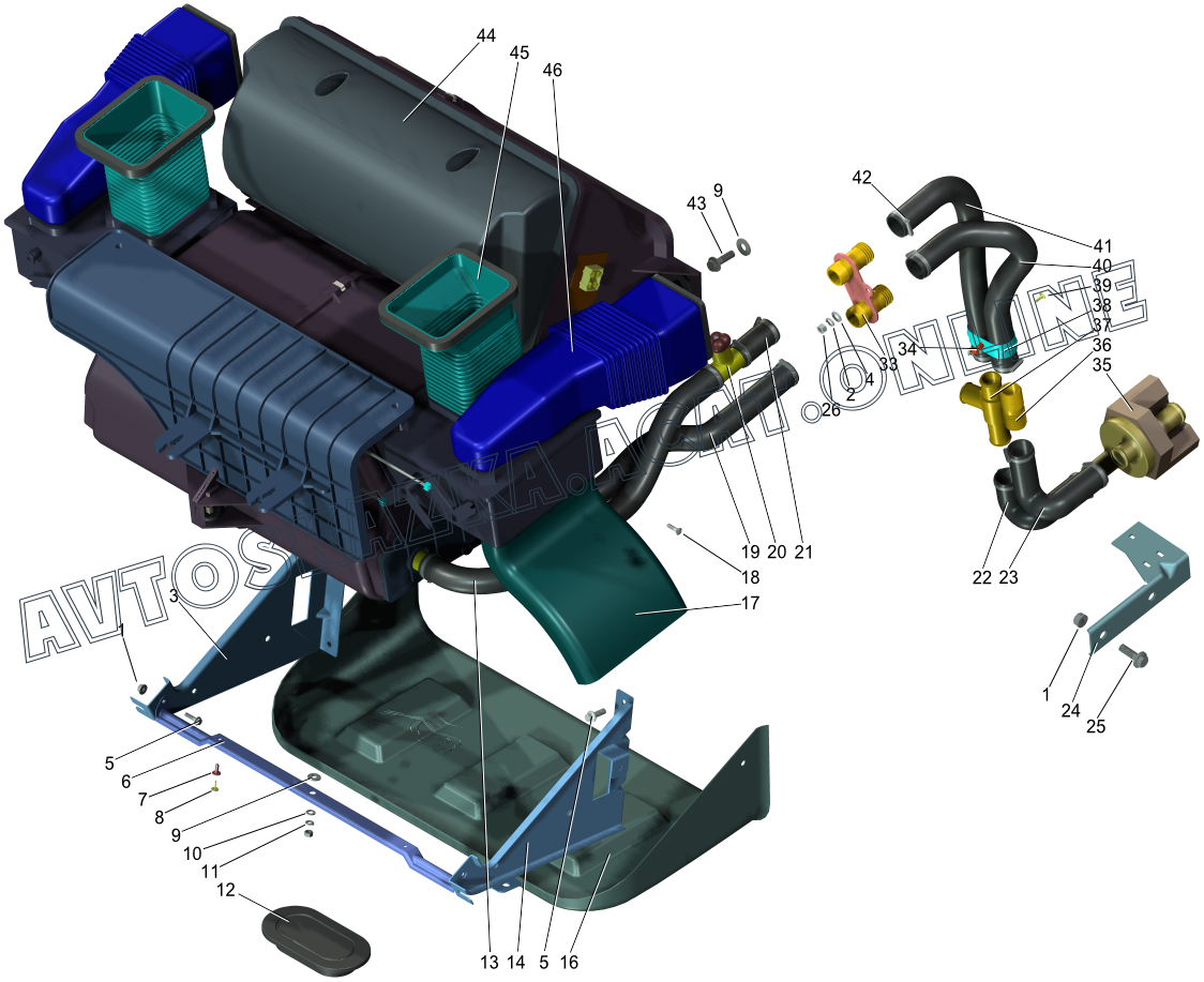 Система охлаждения двигателя газель 405 схема печки